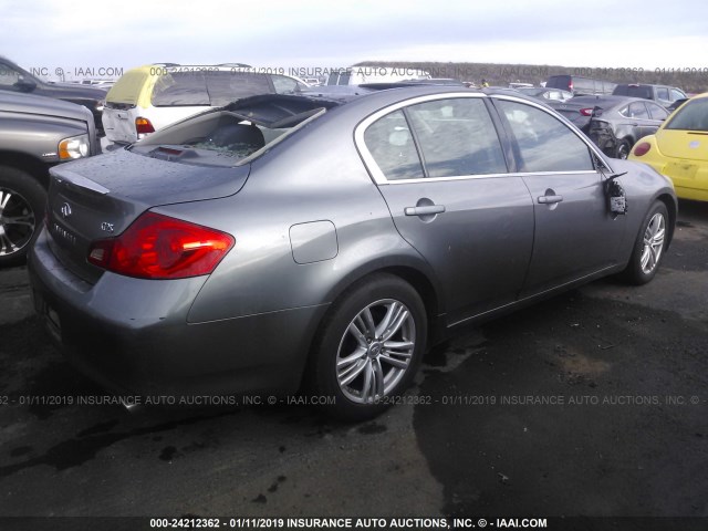 JN1DV6AP8BM602788 - 2011 INFINITI G25 JOURNEY GRAY photo 4