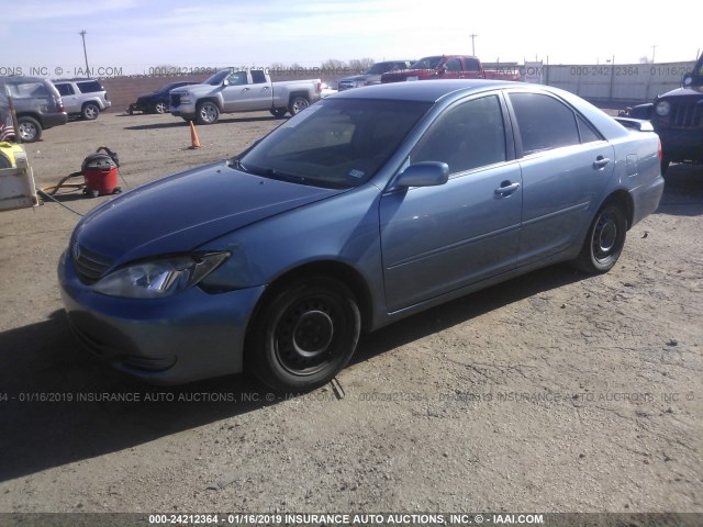 JTDBE32KX20009284 - 2002 TOYOTA CAMRY LE/XLE/SE BLUE photo 2