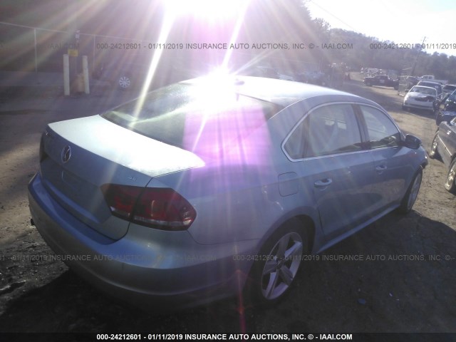 1VWBP7A39CC078928 - 2012 VOLKSWAGEN PASSAT SE BLUE photo 4