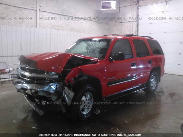 1GNEK13Z32J153721 - 2002 CHEVROLET TAHOE K1500 RED photo 2