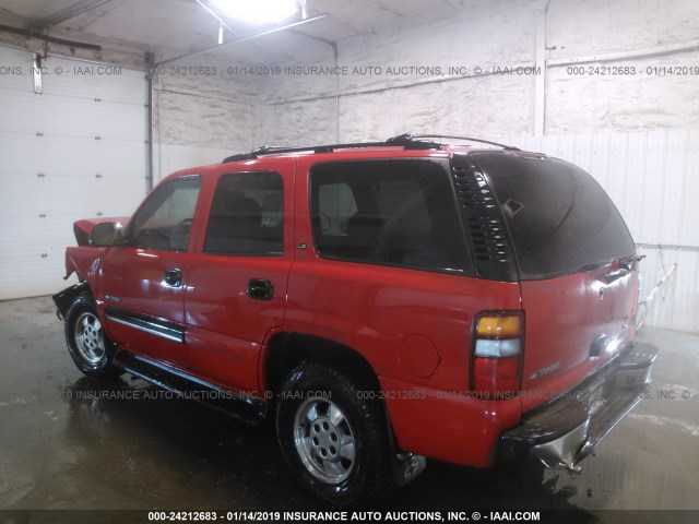 1GNEK13Z32J153721 - 2002 CHEVROLET TAHOE K1500 RED photo 3