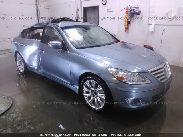 KMHGC46E29U021630 - 2009 HYUNDAI GENESIS 3.8L BLUE photo 1