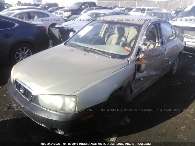 KMHDN45D41U237151 - 2001 HYUNDAI ELANTRA GLS/GT TAN photo 2