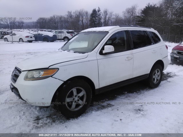 5NMSG13D47H097853 - 2007 HYUNDAI SANTA FE GLS WHITE photo 2