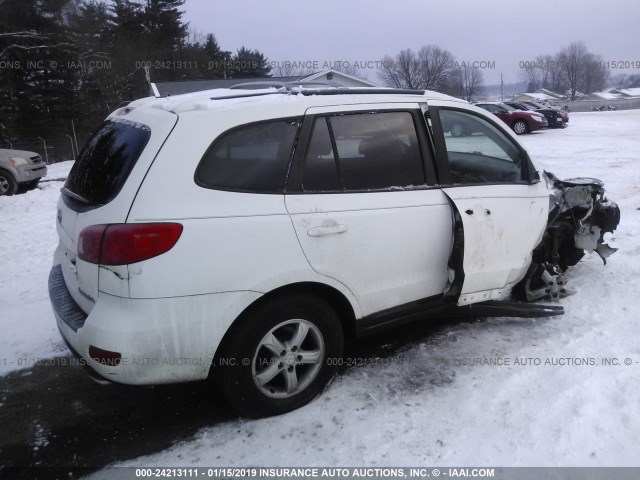 5NMSG13D47H097853 - 2007 HYUNDAI SANTA FE GLS WHITE photo 4