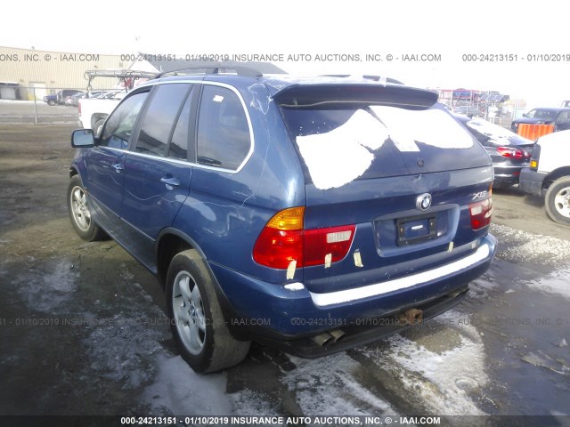 WBAFB3342YLH02383 - 2000 BMW X5 4.4I BLUE photo 3