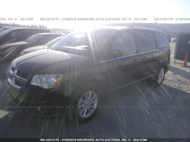 2C4RDGCG0JR326000 - 2018 DODGE GRAND CARAVAN SXT BLACK photo 2