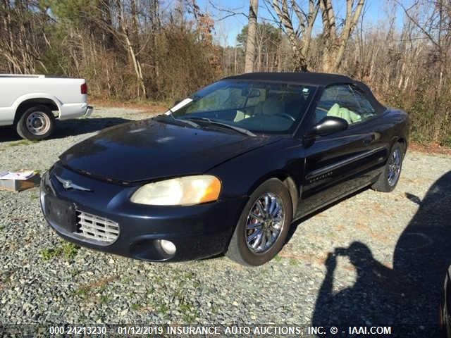 1C3EL65U41N644668 - 2001 CHRYSLER SEBRING LIMITED BLUE photo 2