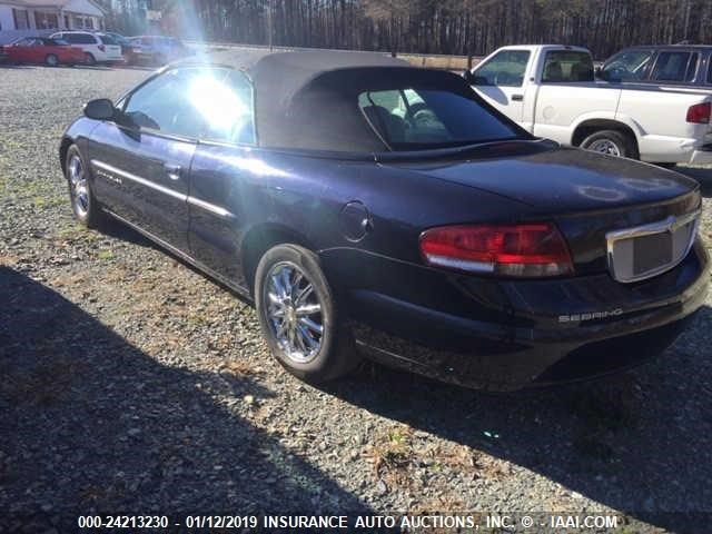 1C3EL65U41N644668 - 2001 CHRYSLER SEBRING LIMITED BLUE photo 3