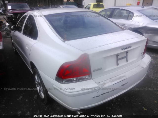 YV1RH592282677773 - 2008 VOLVO S60 2.5T WHITE photo 3