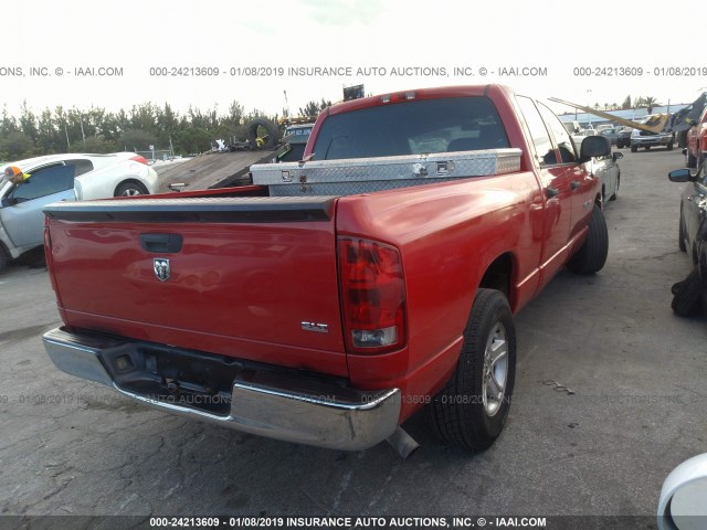 1D7HA18226S524412 - 2006 DODGE RAM 1500 ST/SLT RED photo 4