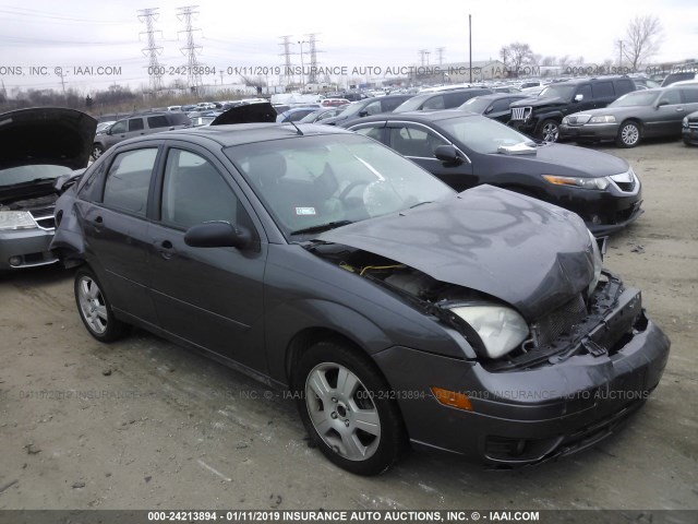 1FAHP34N67W148446 - 2007 FORD FOCUS ZX4/S/SE/SES GRAY photo 1