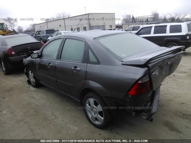 1FAHP34N67W148446 - 2007 FORD FOCUS ZX4/S/SE/SES GRAY photo 3