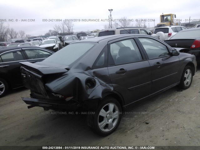 1FAHP34N67W148446 - 2007 FORD FOCUS ZX4/S/SE/SES GRAY photo 4