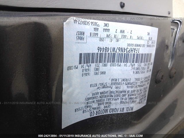 1FAHP34N67W148446 - 2007 FORD FOCUS ZX4/S/SE/SES GRAY photo 9