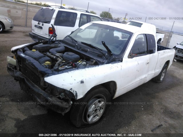 1B7FL22P31S328431 - 2001 DODGE DAKOTA WHITE photo 2