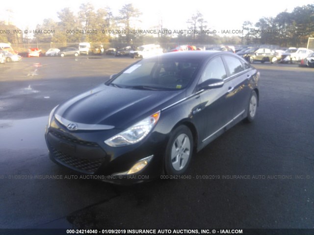 KMHEC4A43CA039097 - 2012 HYUNDAI SONATA HYBRID BLACK photo 2