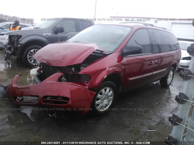 2A4GP54L27R315467 - 2007 CHRYSLER TOWN & COUNTRY TOURING RED photo 2