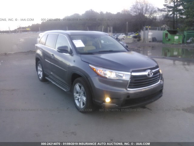 5TDDKRFH9ES037775 - 2014 TOYOTA HIGHLANDER LIMITED/LTD PLATINUM GRAY photo 1