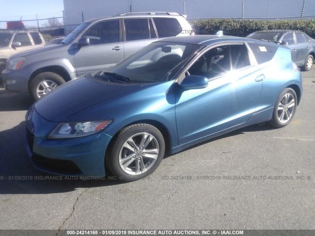 JHMZF1D45DS000366 - 2013 HONDA CR-Z BLUE photo 2