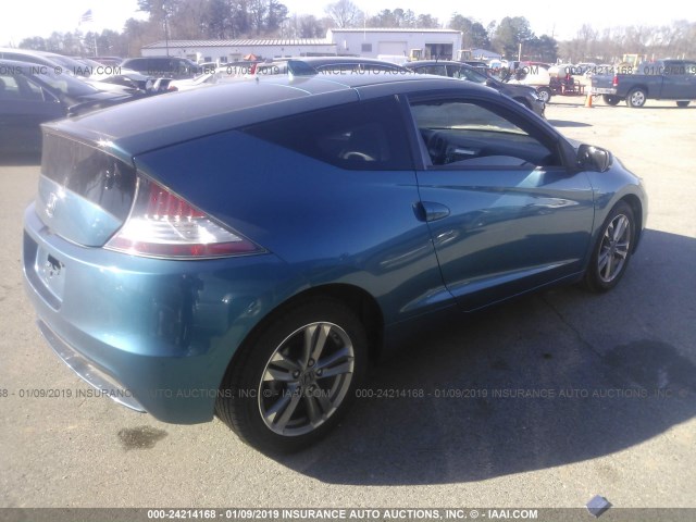 JHMZF1D45DS000366 - 2013 HONDA CR-Z BLUE photo 4