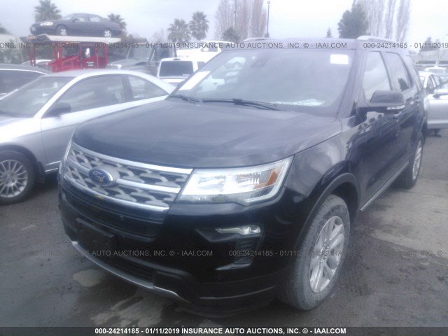 1FM5K8D89JGB93834 - 2018 FORD EXPLORER XLT BLACK photo 2