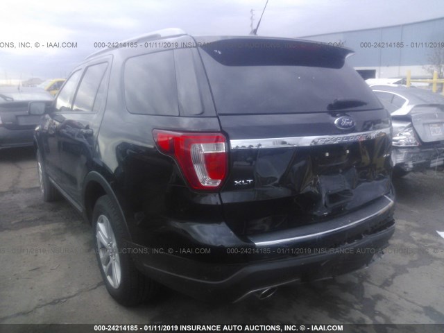 1FM5K8D89JGB93834 - 2018 FORD EXPLORER XLT BLACK photo 3