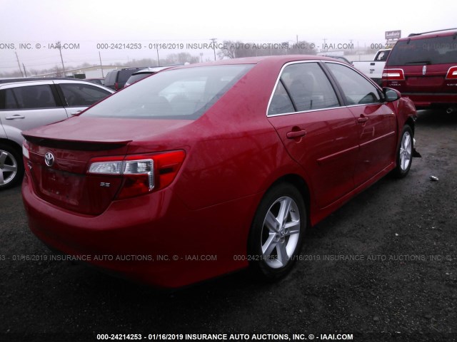 4T1BF1FK9DU662983 - 2013 TOYOTA CAMRY L/SE/LE/XLE 红色 照片 4