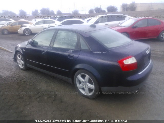 WAULC68E54A055614 - 2004 AUDI A4 1.8T QUATTRO BLUE photo 3