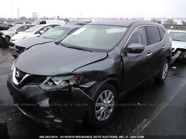 5N1AT2ML8FC835634 - 2015 NISSAN ROGUE S/SL/SV GRAY photo 2