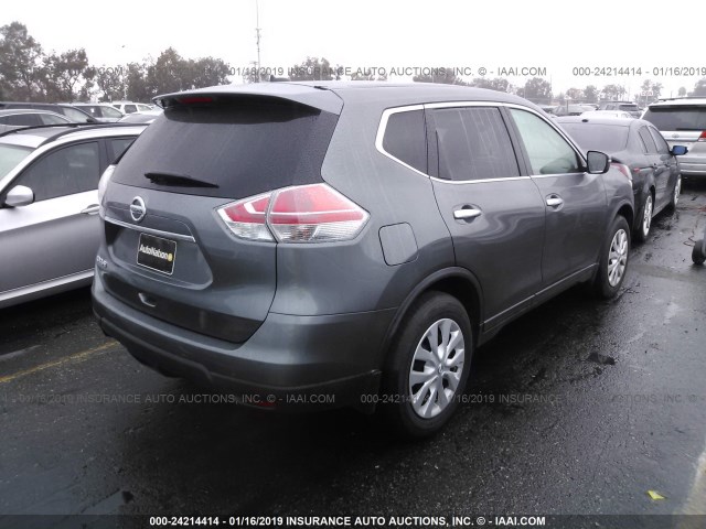 5N1AT2ML8FC835634 - 2015 NISSAN ROGUE S/SL/SV GRAY photo 4