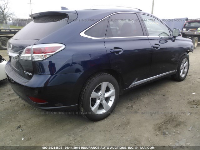 2T2BK1BA8FC298063 - 2015 LEXUS RX 350/BASE/F SPORT BLUE photo 4