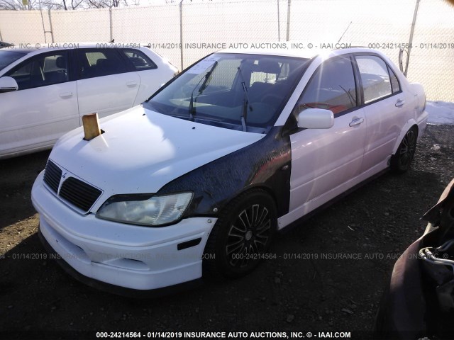 JA3AJ86E32U026394 - 2002 MITSUBISHI LANCER OZ RALLY WHITE photo 2