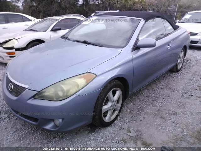 4T1FA38P55U047532 - 2005 TOYOTA CAMRY SOLARA SE/SLE BLUE photo 2