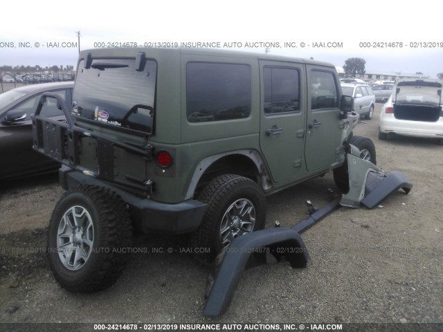 1C4BJWDG3FL717810 - 2015 JEEP WRANGLER UNLIMITED SPORT GREEN photo 4