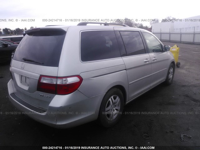 5FNRL38685B053577 - 2005 HONDA ODYSSEY EXL GRAY photo 4