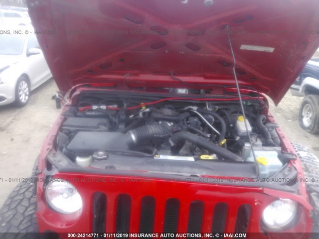 1J4AA2D17BL613311 - 2011 JEEP WRANGLER SPORT RED photo 10