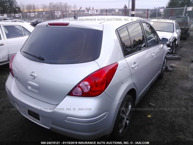 3N1BC1CP9CK204567 - 2012 NISSAN VERSA S/SL SILVER photo 4