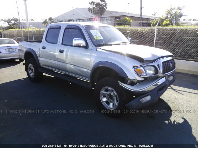 5TEGN92N63Z185592 - 2003 TOYOTA TACOMA DOUBLE CAB PRERUNNER SILVER photo 1