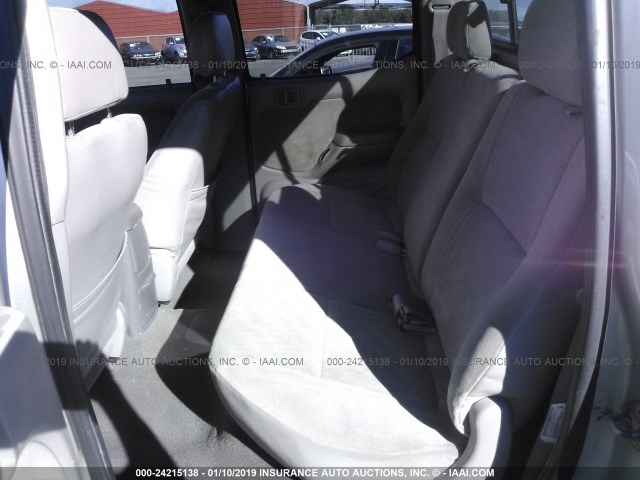 5TEGN92N63Z185592 - 2003 TOYOTA TACOMA DOUBLE CAB PRERUNNER SILVER photo 8