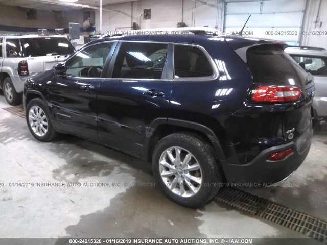 1C4PJMDS2FW649982 - 2015 JEEP CHEROKEE LIMITED BLUE photo 3