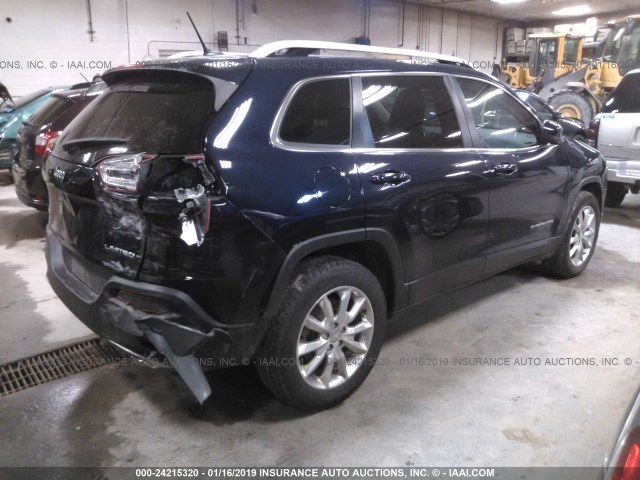 1C4PJMDS2FW649982 - 2015 JEEP CHEROKEE LIMITED BLUE photo 4