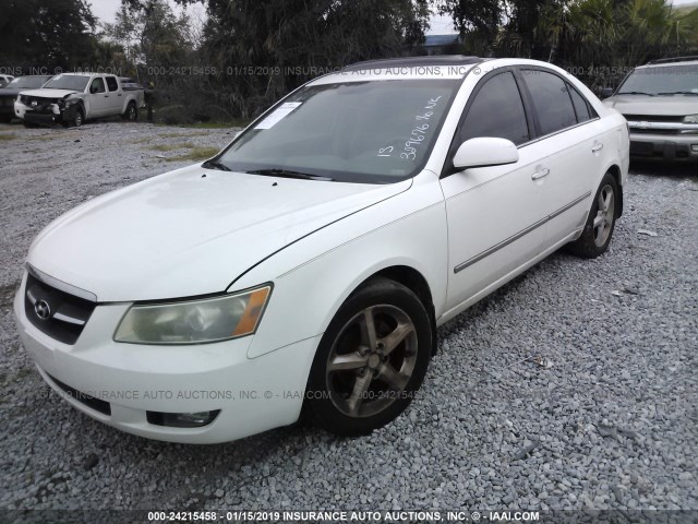 5NPEU46CX8H329676 - 2008 HYUNDAI SONATA SE/LIMITED WHITE photo 2