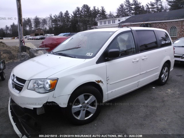 2C4RDGBG0DR780804 - 2013 DODGE GRAND CARAVAN SE WHITE photo 2