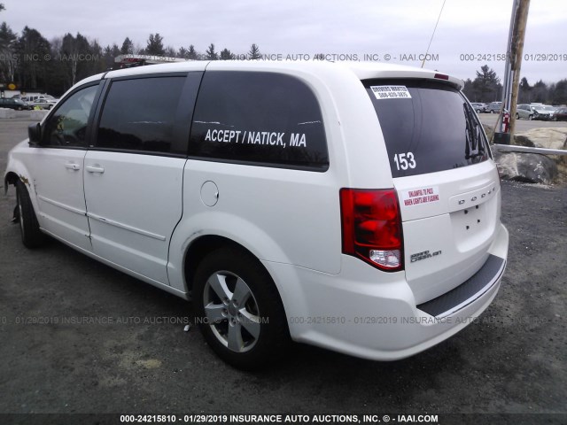 2C4RDGBG0DR780804 - 2013 DODGE GRAND CARAVAN SE WHITE photo 3