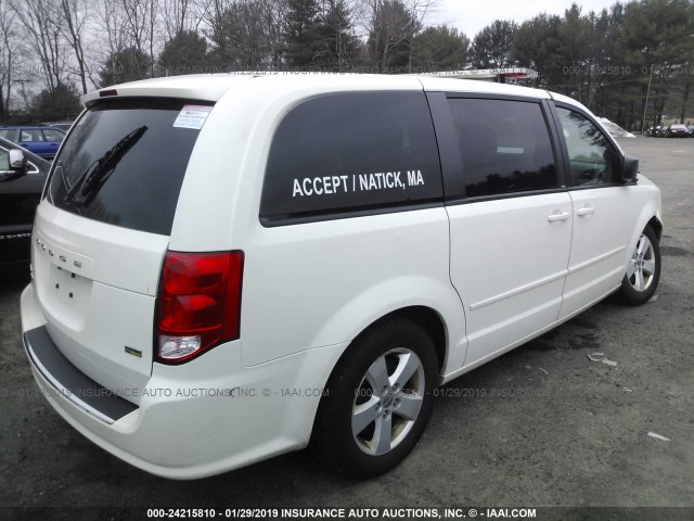 2C4RDGBG0DR780804 - 2013 DODGE GRAND CARAVAN SE WHITE photo 4