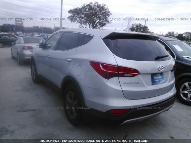 5XYZUDLB3DG106278 - 2013 HYUNDAI SANTA FE SPORT  SILVER photo 3