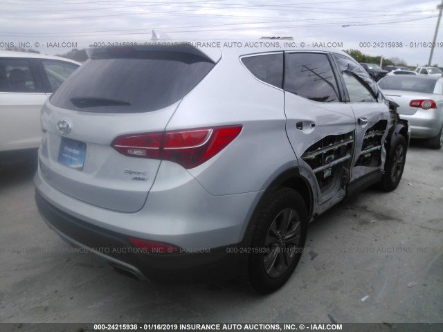 5XYZUDLB3DG106278 - 2013 HYUNDAI SANTA FE SPORT  SILVER photo 4