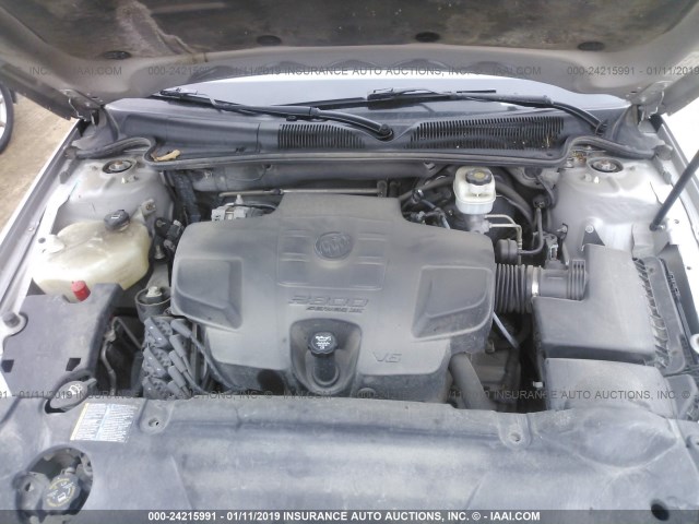 1G4HD57217U120240 - 2007 BUICK LUCERNE CXL SILVER photo 10