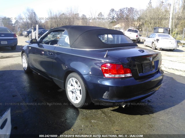 WBAUL73509VE86494 - 2009 BMW 128 I Dark Blue photo 3